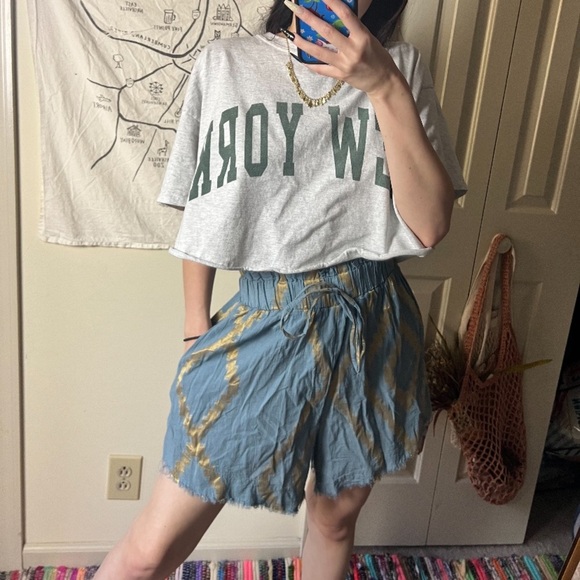 Zoya blue gold archaic shorts medium - Picture 3 of 5